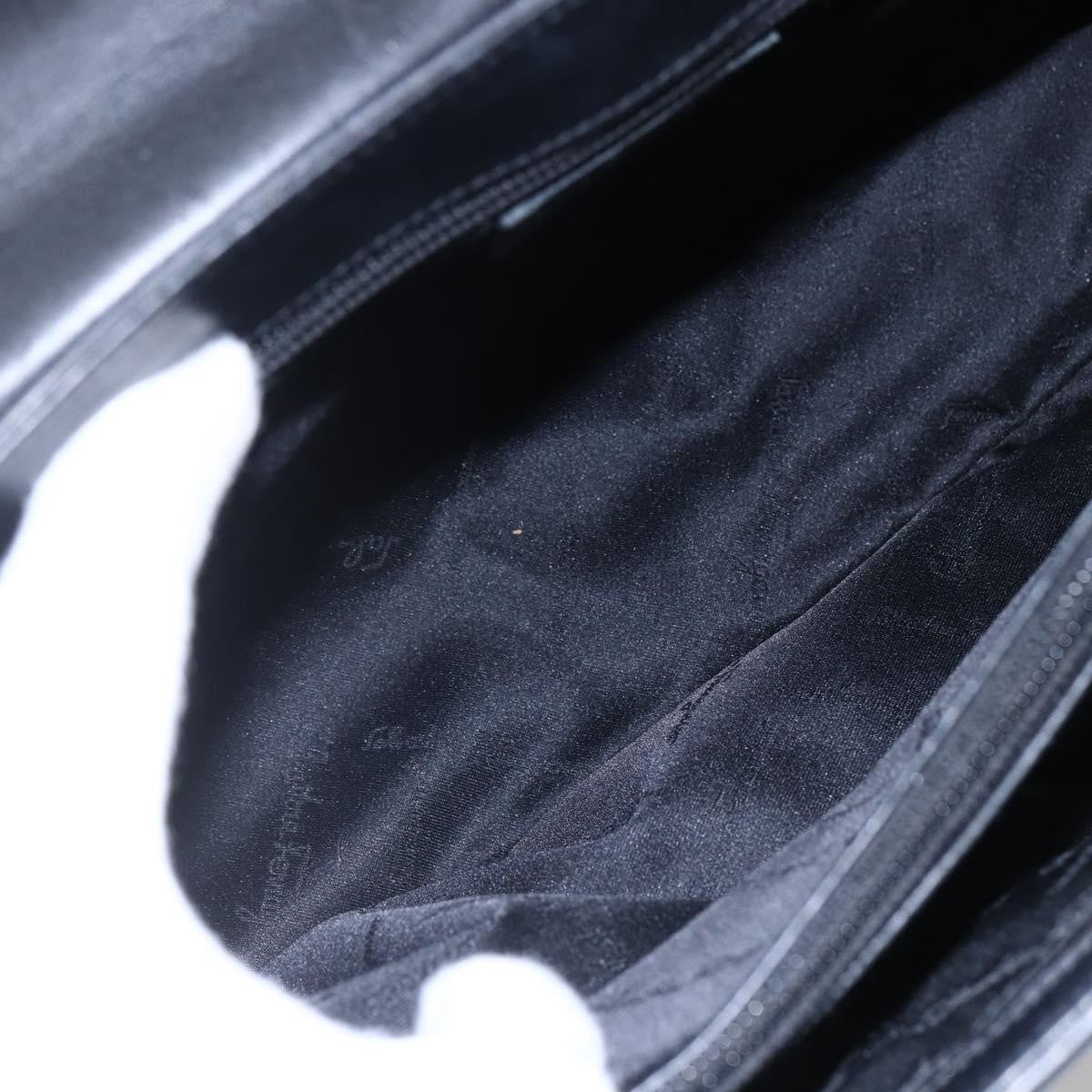 Salvatore Ferragamo Gancini handbag Leather, BLACK, LEATHER, Handbag