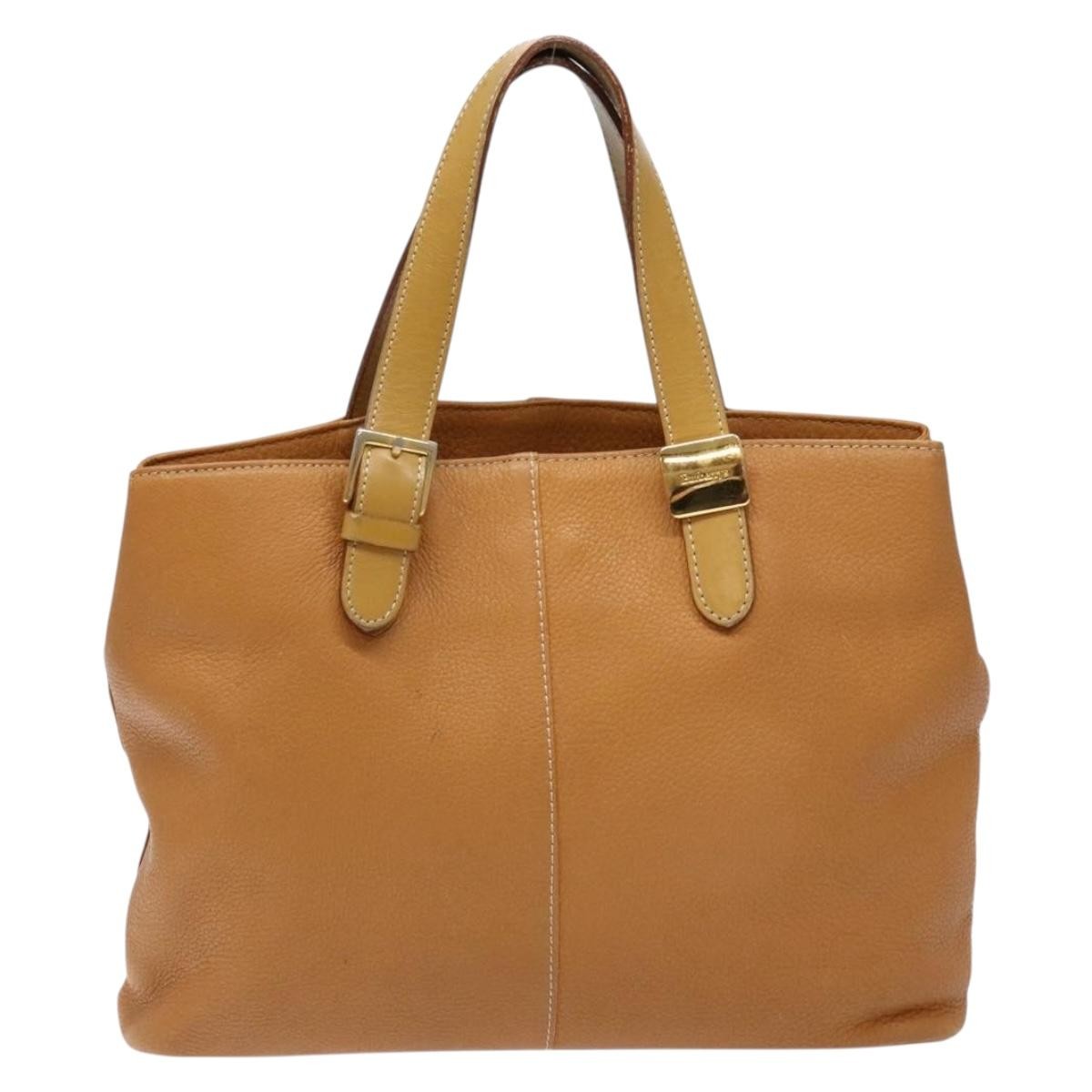 Burberry Handle Tote Leather, BEIGE, LEATHER, Tote bag