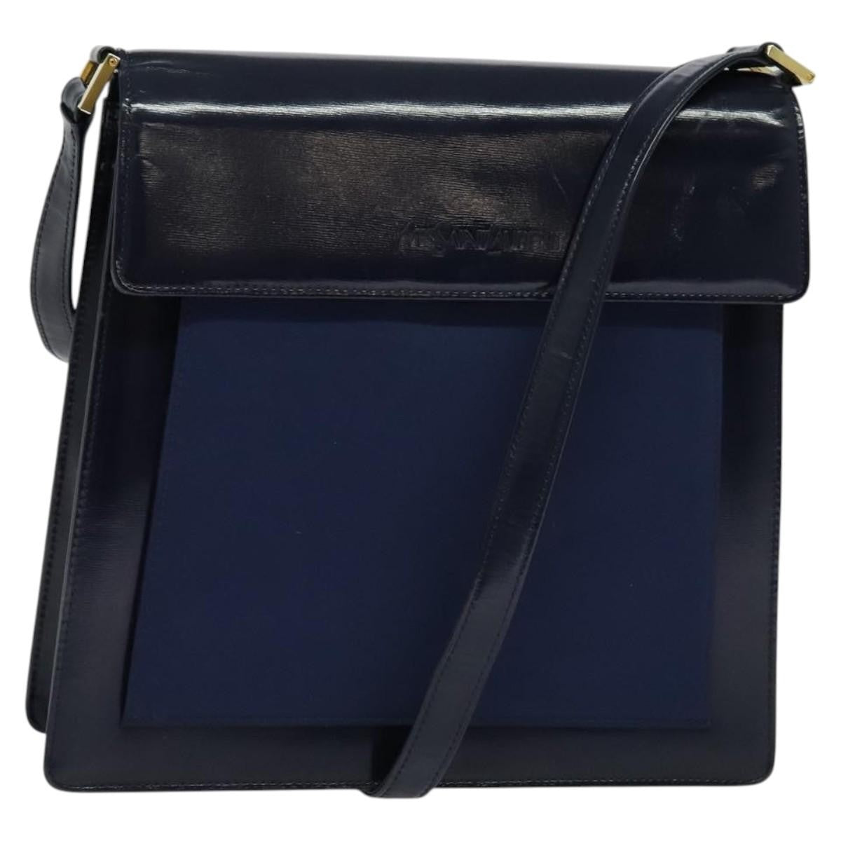 Saint Laurent Vintage Shoulder Bag Leather, BLUE, LEATHER, Shoulder bag