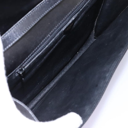 Celine Vintage Circle Logo Crossbody Bag Leather, BLACK, LEATHER, Crossbody bag