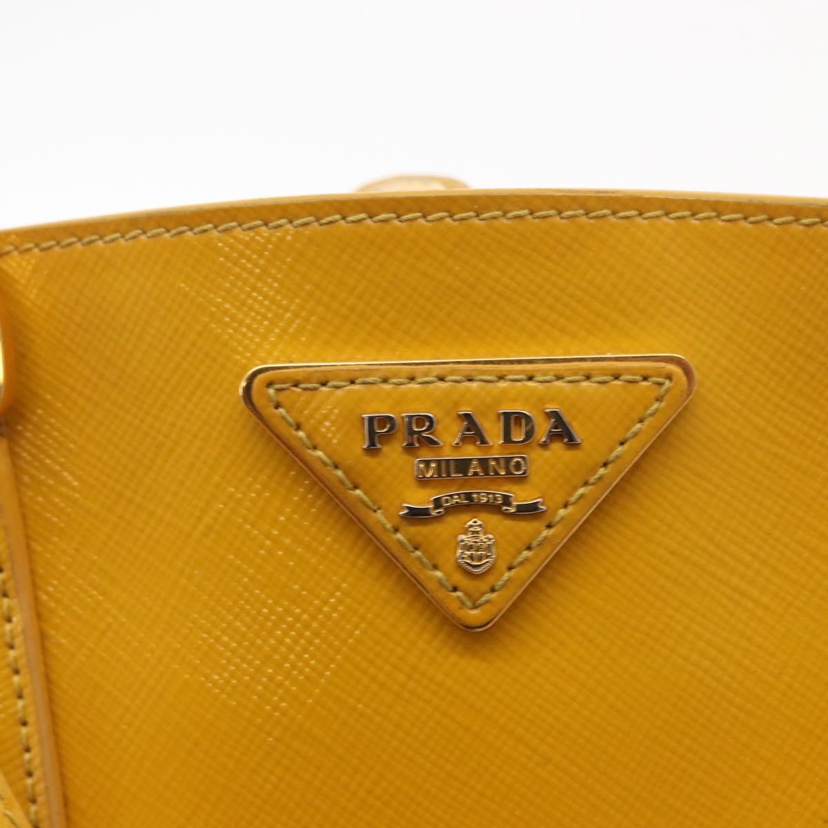Prada Lux Convertible Bucket Tote Saffiano Leather, YELLOW, LEATHER, Handbag