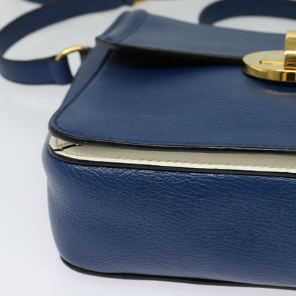 Miu Miu Flap Shoulder Bag Leather, BLUE, LEATHER, Shoulder bag