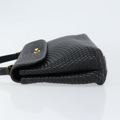 Bally Vintage Handbag Quilted Leather, BLACK, LEATHER, Handbag