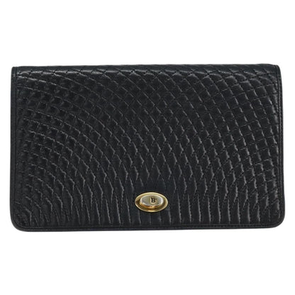 Bally Vintage Chain Shoulder Bag Quilted Leather, BLACK, LEATHER, Shoulder bag