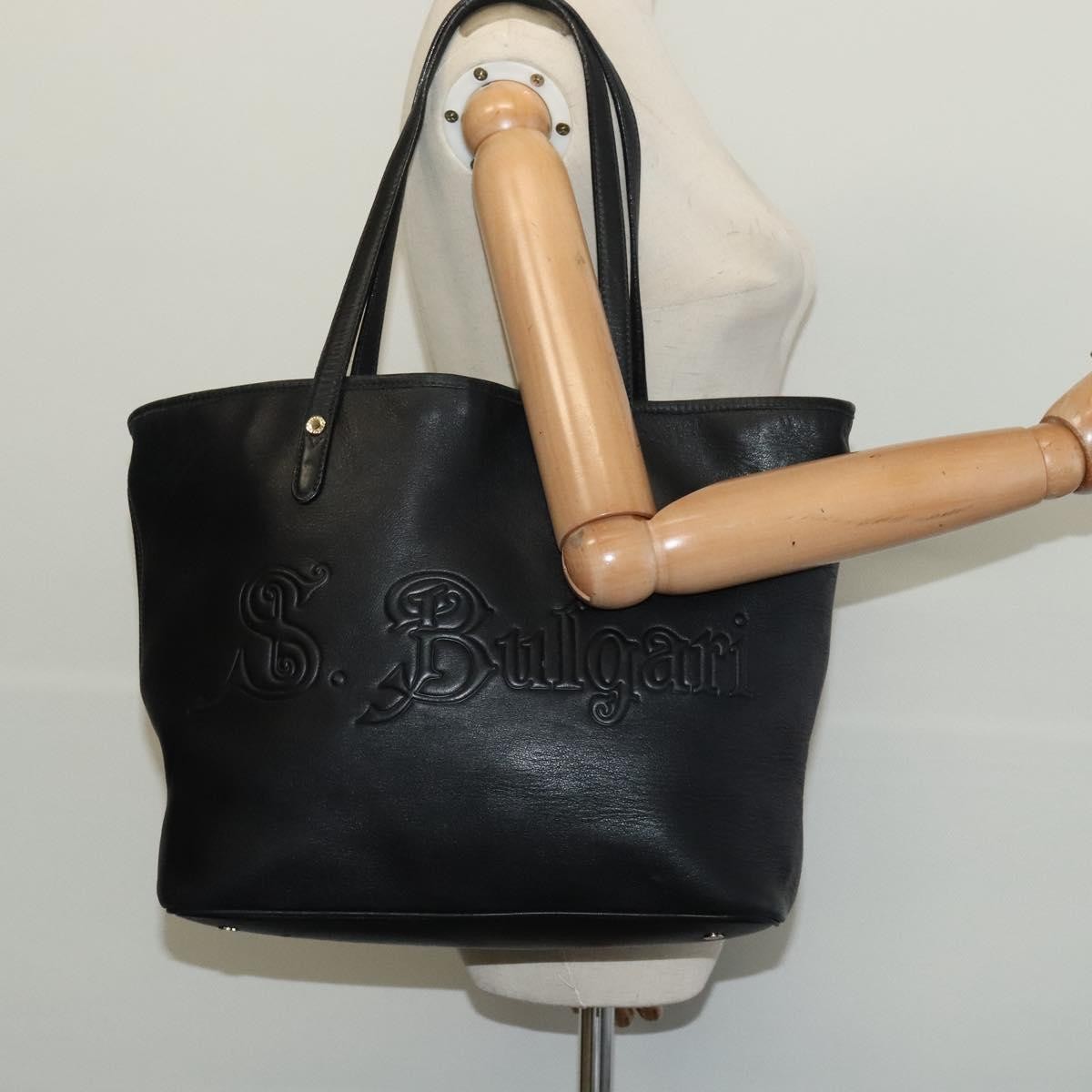 Bvlgari Tote Sotirio Leather, BLACK, LEATHER, Tote bag