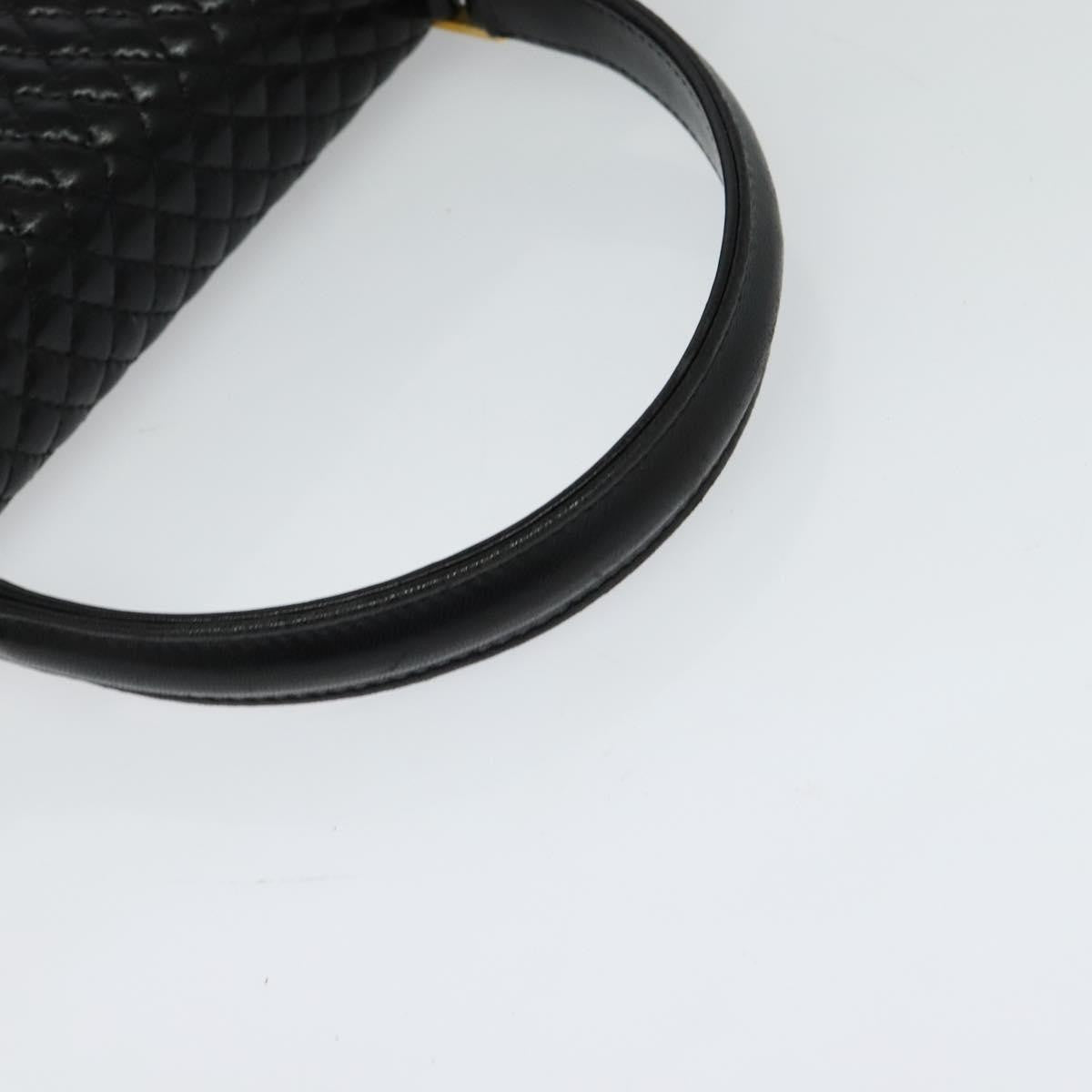 Bally Vintage Handbag Quilted Leather, BLACK, LEATHER, Handbag