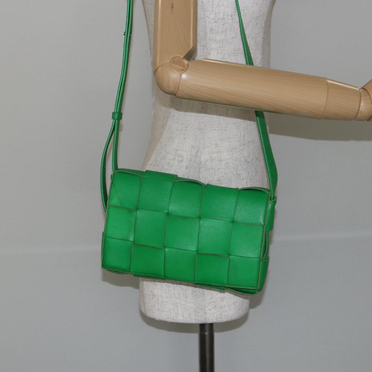 Bottega Veneta Cassette Crossbody Bag Maxi Intrecciato Leather, GREEN, LEATHER, Crossbody bag