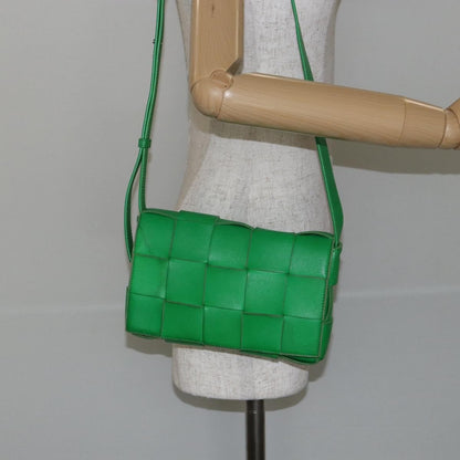 Bottega Veneta Cassette Crossbody Bag Maxi Intrecciato Leather, GREEN, LEATHER, Crossbody bag