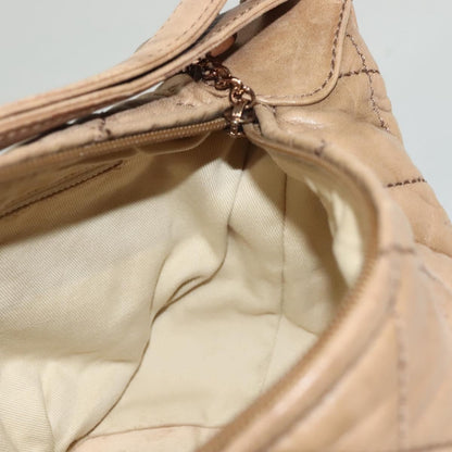 Chanel Vintage Wild Stitch Zip Shoulder Bag Quilted Lambskin, BROWN, LEATHER, Shoulder bag