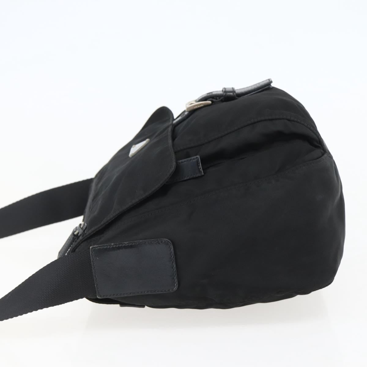 Prada Buckle Messenger Bag Tessuto, BLACK, NYLON, Crossbody bag