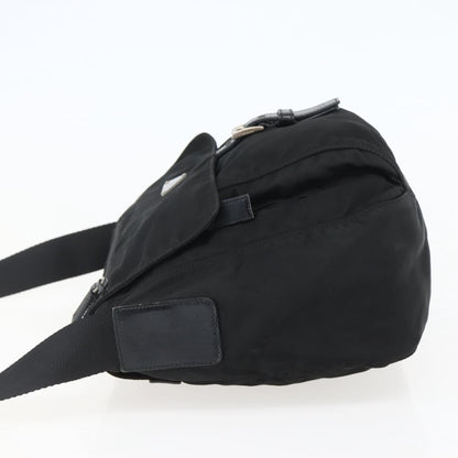 Prada Buckle Messenger Bag Tessuto, BLACK, NYLON, Crossbody bag