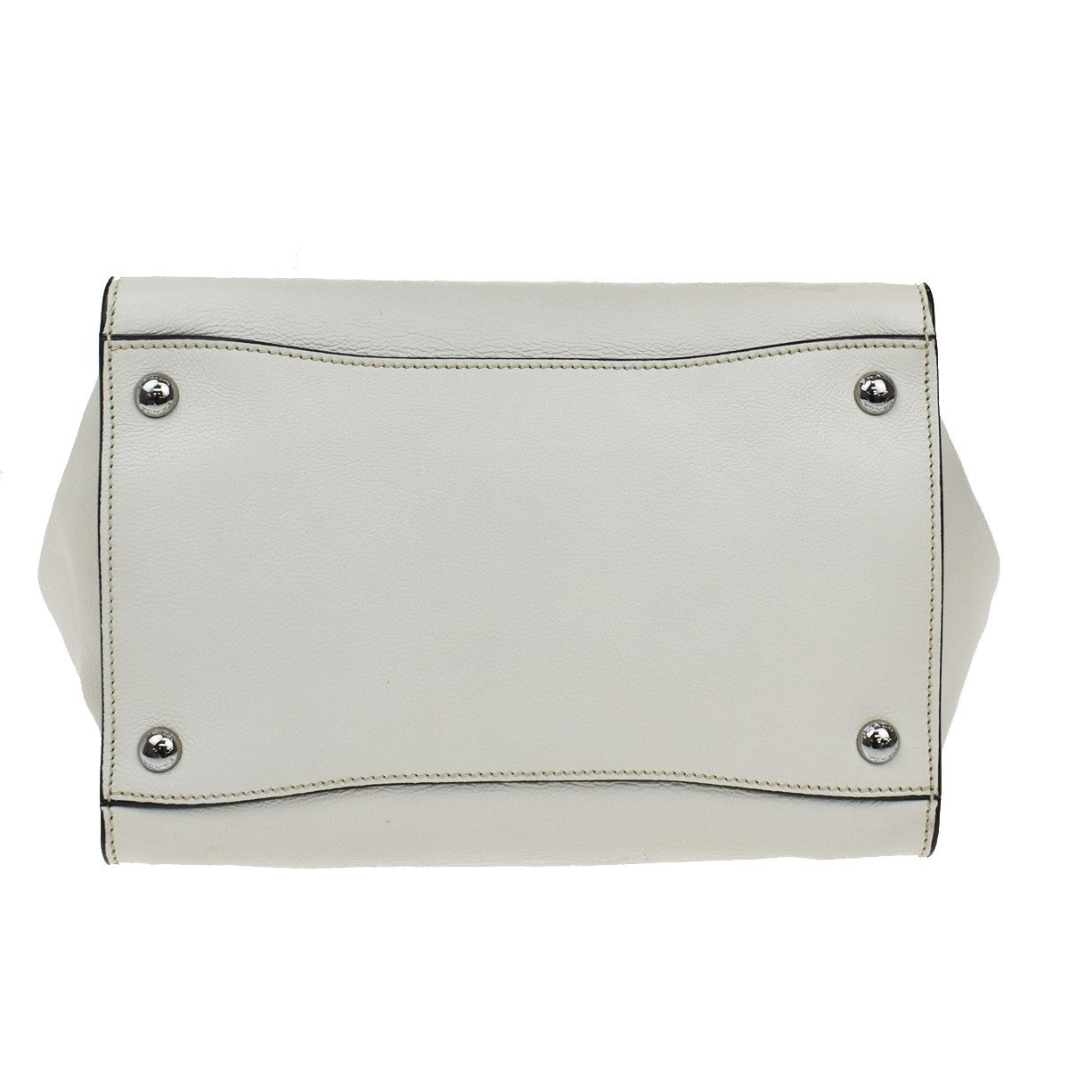 Prada Twin Pocket Shopping Tote City Calfskin, WHITE, LEATHER, Handbag
