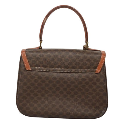 Celine Vintage Convertible Top Handle Bag Macadam Coated Canvas, BROWN, CANVAS, Handbag