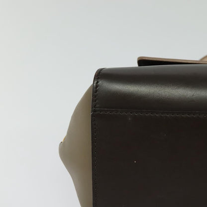 Salvatore Ferragamo Gancini handbag Leather, BROWN, LEATHER, Handbag