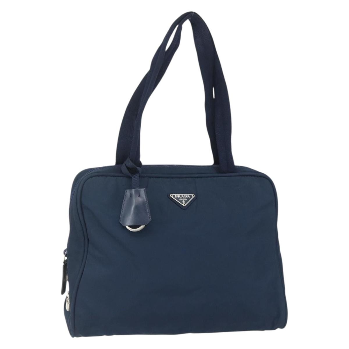 Prada Bowling Shoulder Bag Tessuto, NAVY, NYLON, Shoulder bag