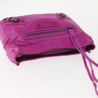 Balenciaga Classic Studs Cosmetic Pouch Leather, PURPLE, LEATHER, Clutche & pouche