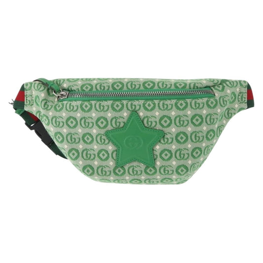 Gucci Waist Pouch Belt Bag GG Canvas, GREEN, CANVAS, Clutche & pouche