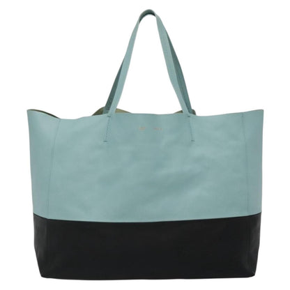 Celine Horizontal Cabas Tote Leather, BLACK, LEATHER, Tote bag