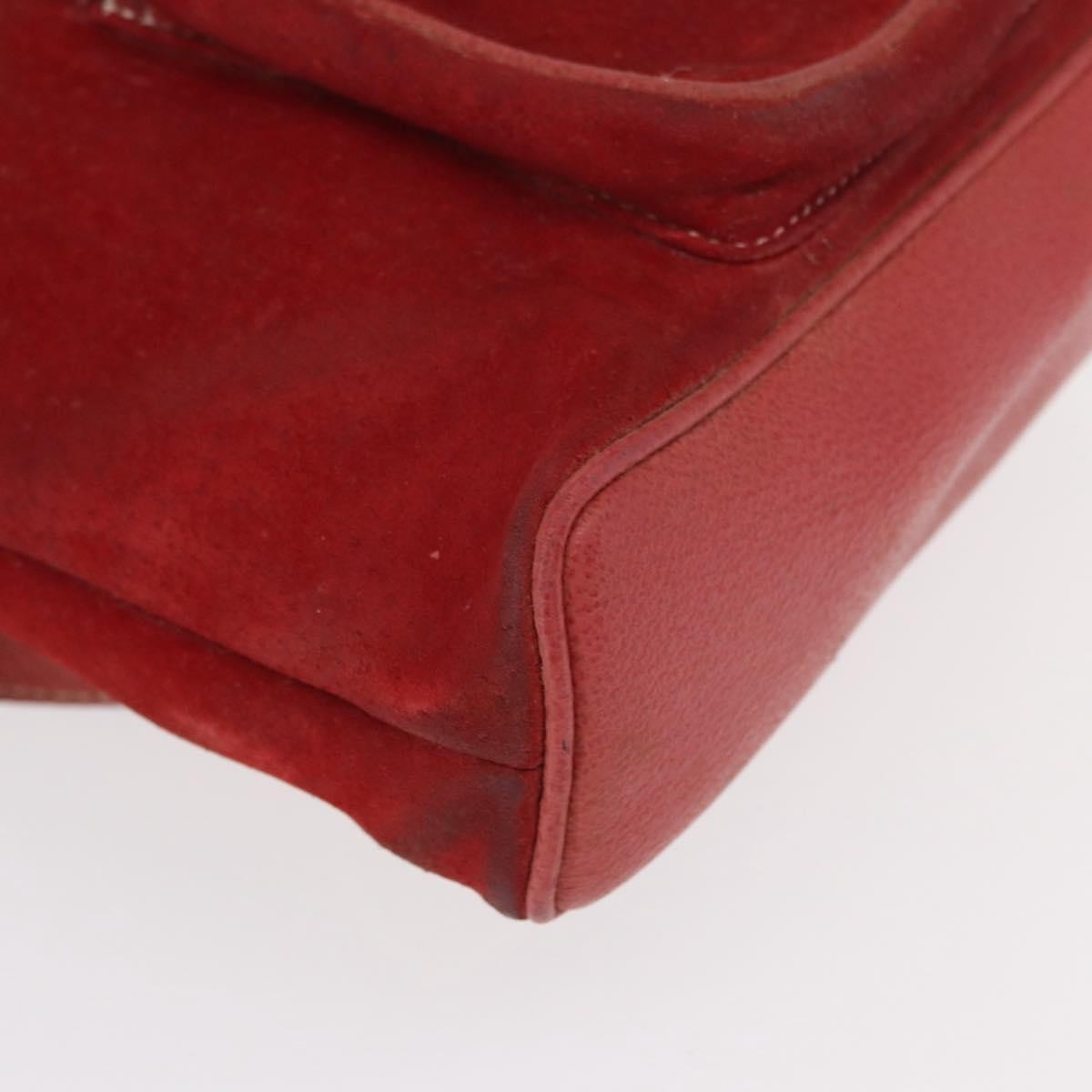 Gucci Vintage Bamboo Backpack Suede, RED, SUEDE, Backpack