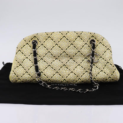 Chanel Just Mademoiselle Bag Woven Stitch Patent, BEIGE, PATENT_LEATHER, Handbag