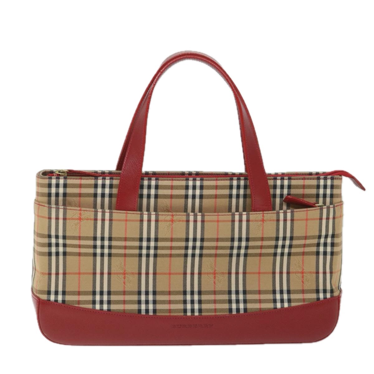 Burberry Nova Check Handbag Leather and Nylon, Beige, Nylon, Handbag