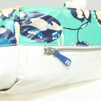 Chanel Vintage Floral Tote Nylon, GREEN, NYLON, Tote bag