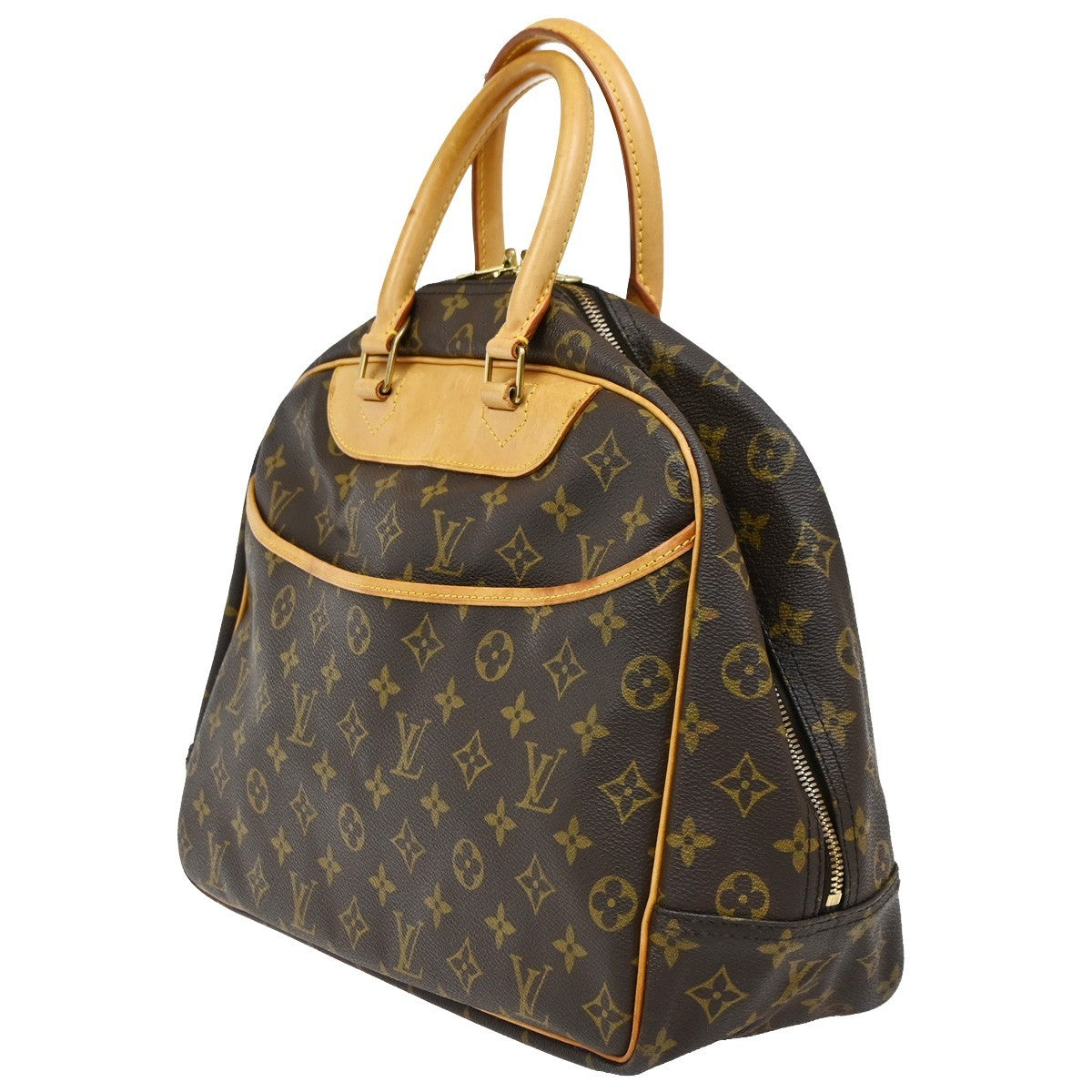 Louis Vuitton Deauville Handbag Monogram Canvas, BROWN, CANVAS, Handbag