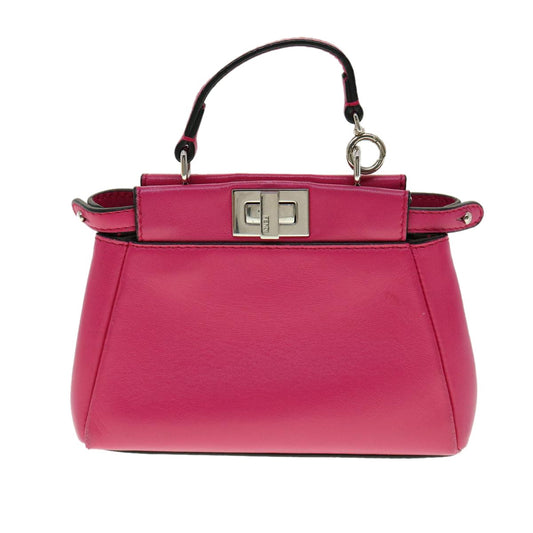 Fendi Peekaboo Bag Leather, PINK, LEATHER, Handbag