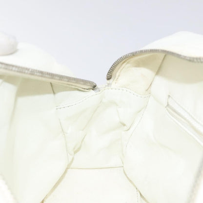 Chanel Vintage Logo Bowler Bag Quilted Canvas, WHITE, CANVAS, Handbag