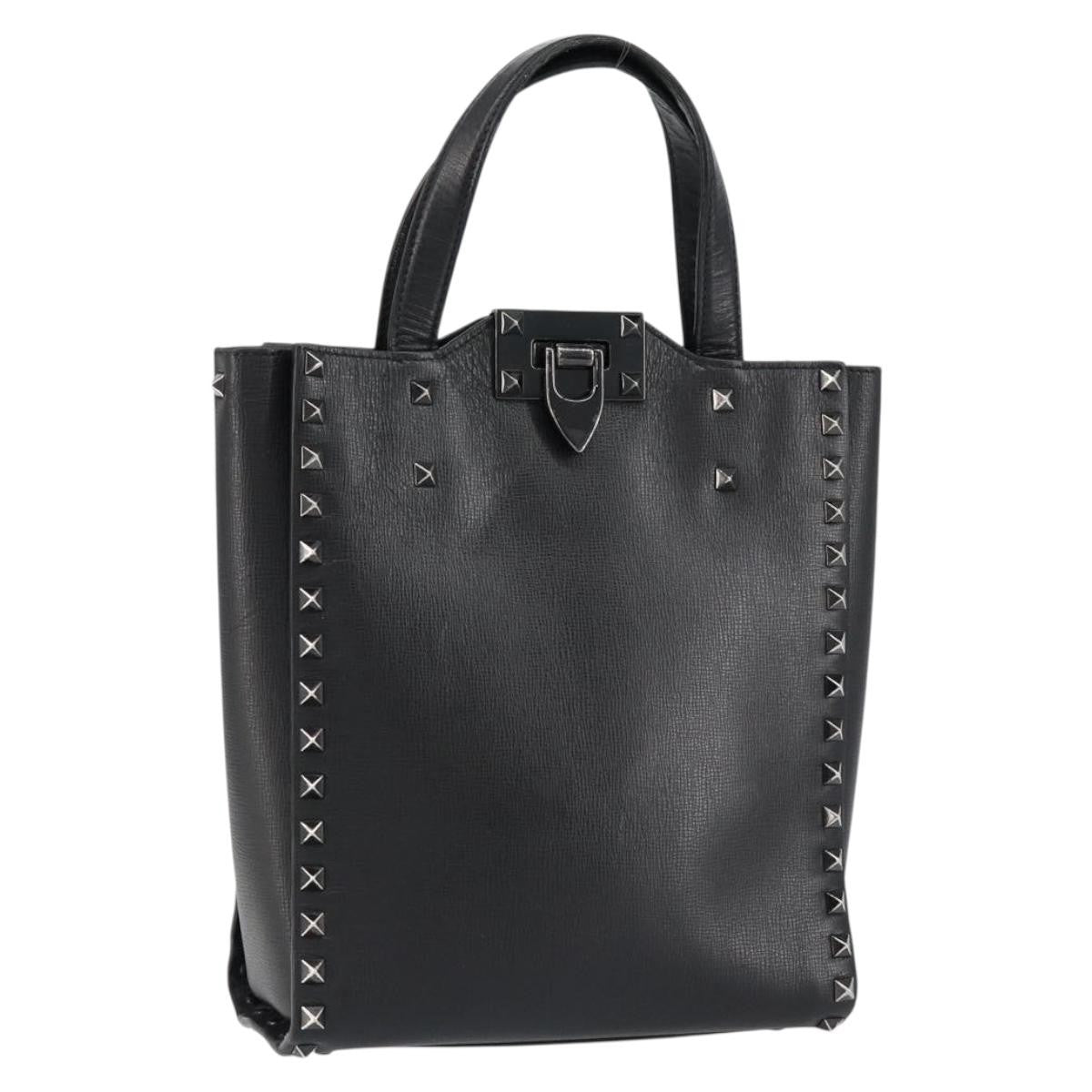 Valentino Garavani Rockstud Tote Rigid Leather, BLACK, LEATHER, Handbag