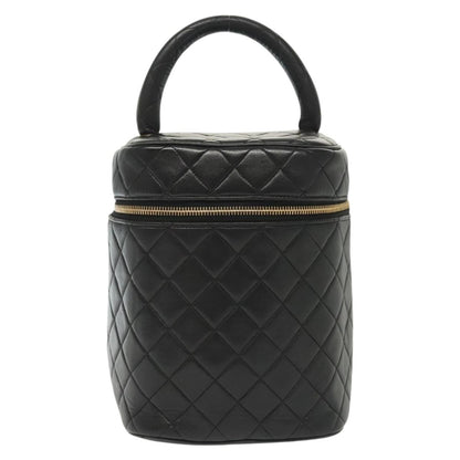 Chanel Vanity pouch Leather, BLACK, LEATHER, Toiletry Case