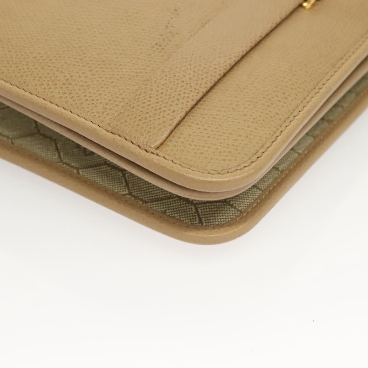 Christian Dior Vintage Honeycomb Shoulder Bag Leather, BEIGE, LEATHER, Shoulder bag