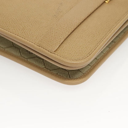 Christian Dior Vintage Honeycomb Shoulder Bag Leather, BEIGE, LEATHER, Shoulder bag