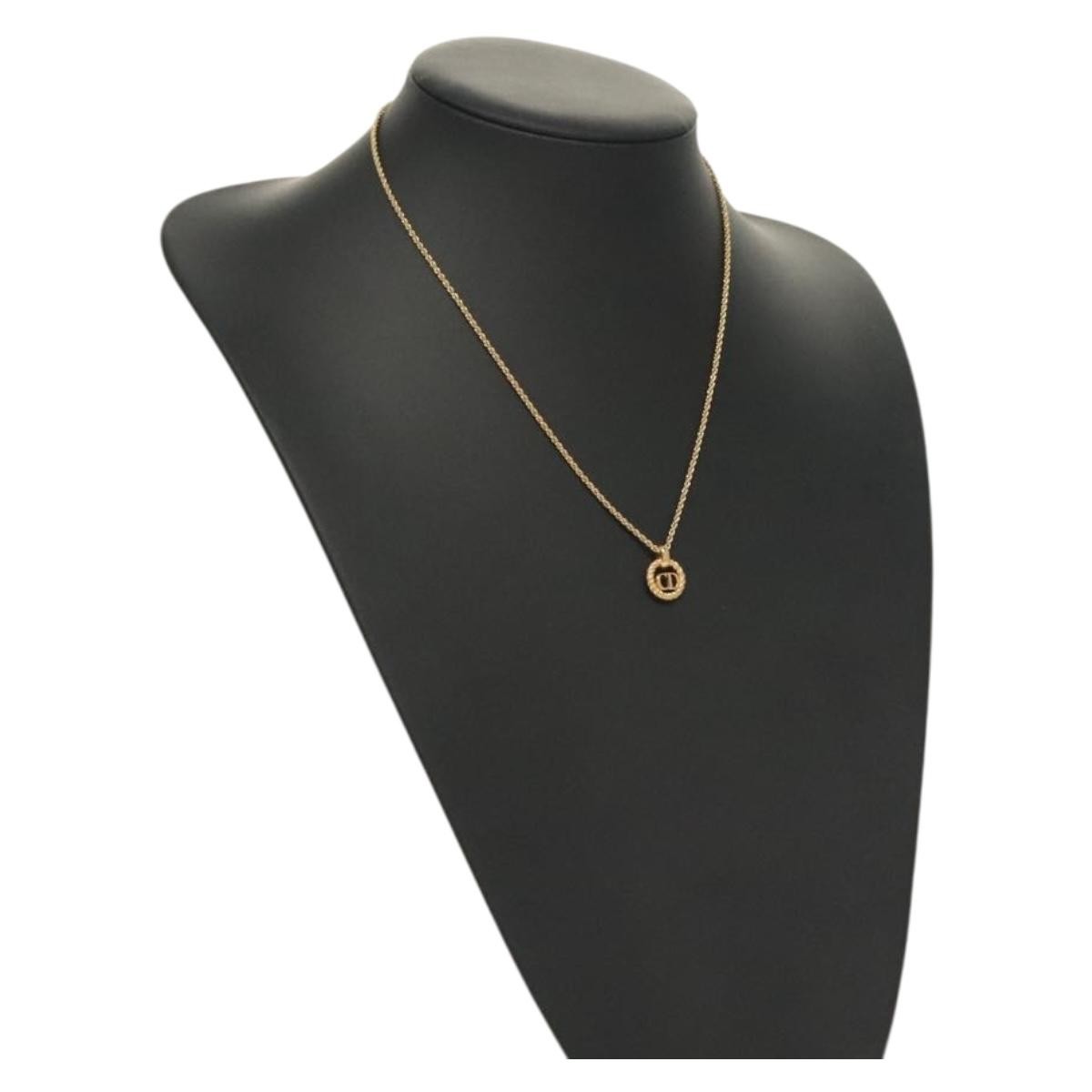 Christian Dior CD Pendant Necklace Gold-plated, GOLD, METAL, Necklace
