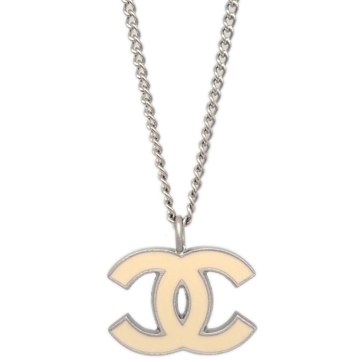 Chanel CC Pendant Necklace Metal, SILVER, SILVER_PLATED, Necklace