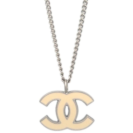 Chanel CC Pendant Necklace Metal, SILVER, SILVER_PLATED, Necklace