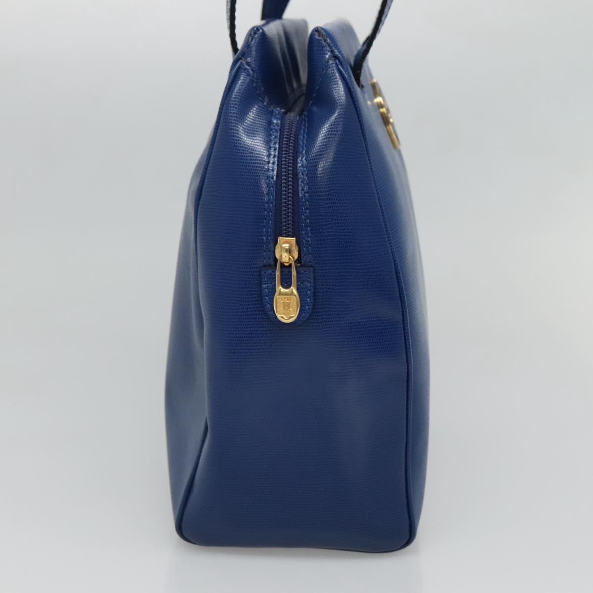 Celine Circle Logo Handbag Leather, BLUE, LEATHER, Handbag