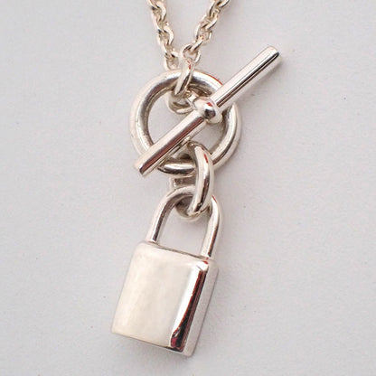 Hermes Cadenas Kelly Pendant Necklace Sterling Silver, SILVER, SILVER, Necklace