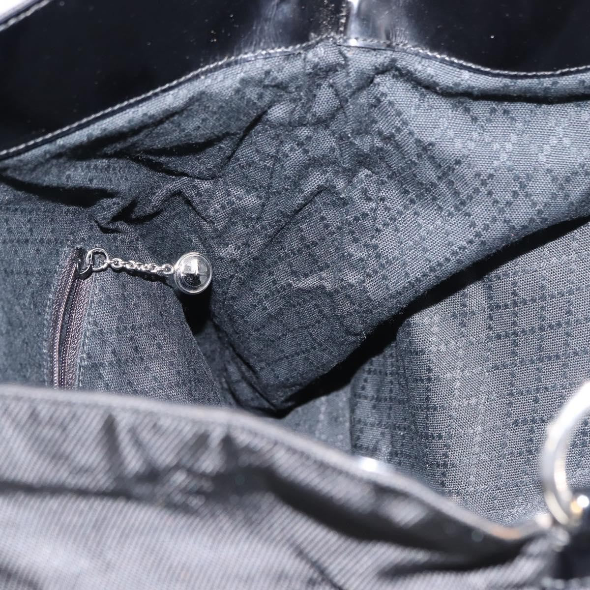 Gucci Vintage Bamboo Handle Bag Nylon, BLACK, NYLON, Handbag