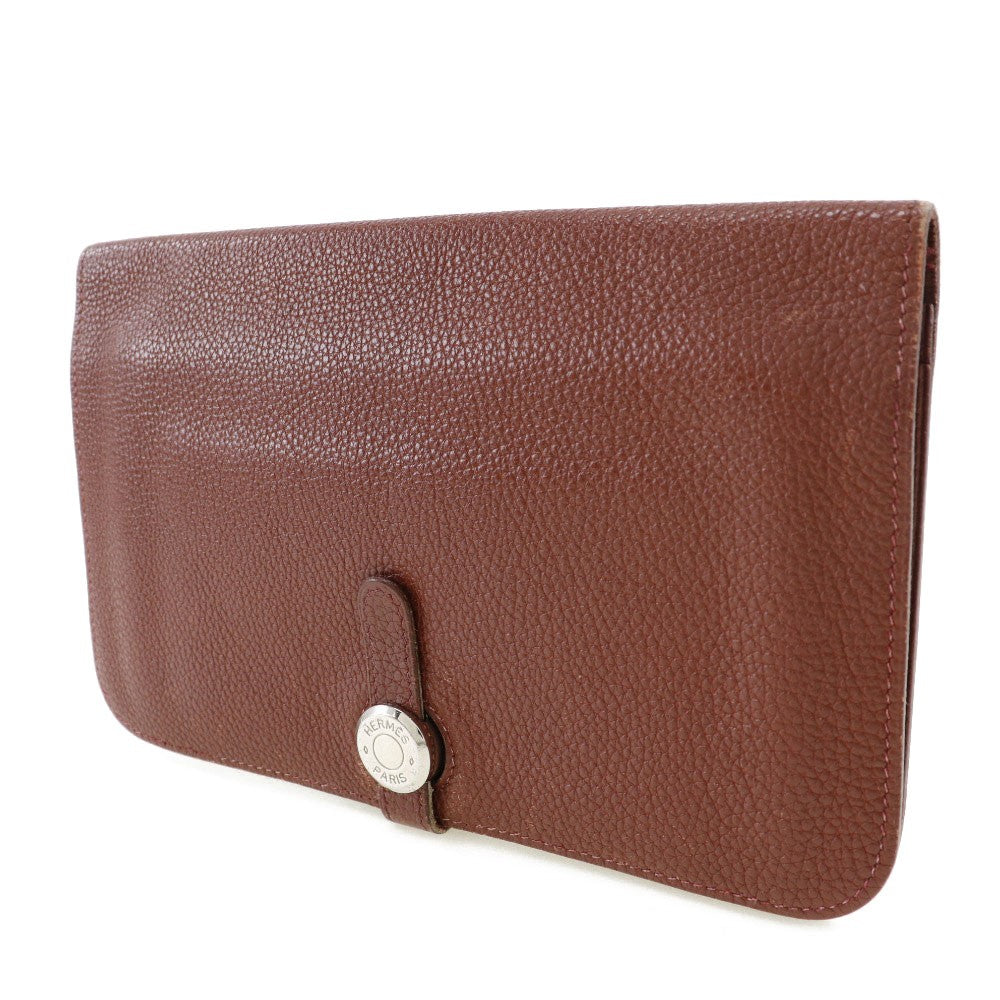 Hermes Dogon Duo Combined Wallet Leather, BURGUNDY, LEATHER, Wallets