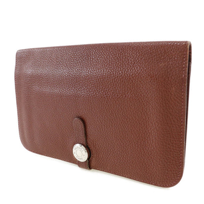Hermes Dogon Duo Combined Wallet Leather, BURGUNDY, LEATHER, Wallets