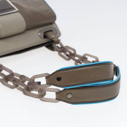 Balenciaga Cherche Midi Chain Shoulder Bag Leather, GRAY, LEATHER, Shoulder bag