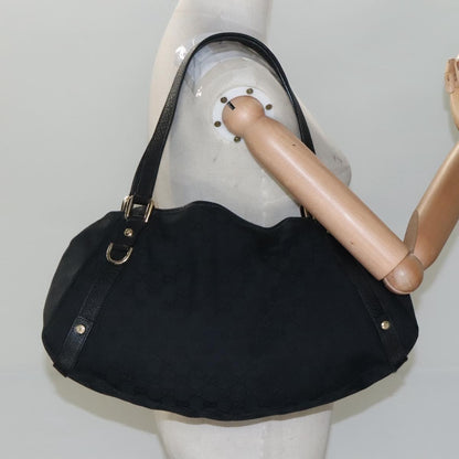 Gucci Abbey Shoulder Bag GG Canvas, BLACK, CANVAS, Shoulder bag