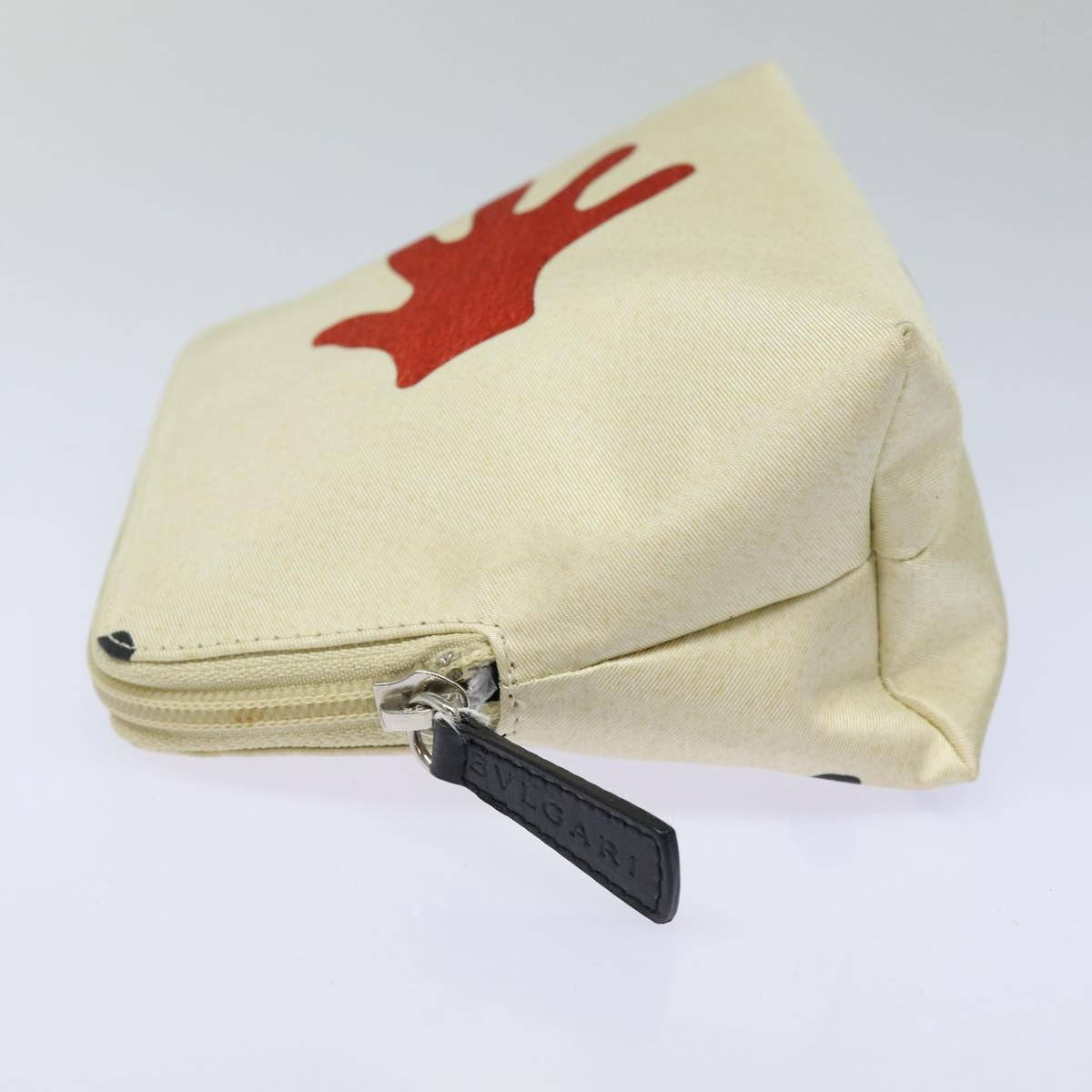 Bvlgari Pouch Leather, RED, CANVAS, Clutche & pouche