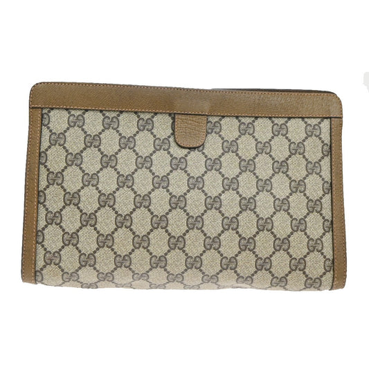 Gucci Vintage Toiletry Pouch GG Canvas, Brown, Canvas, Clutch