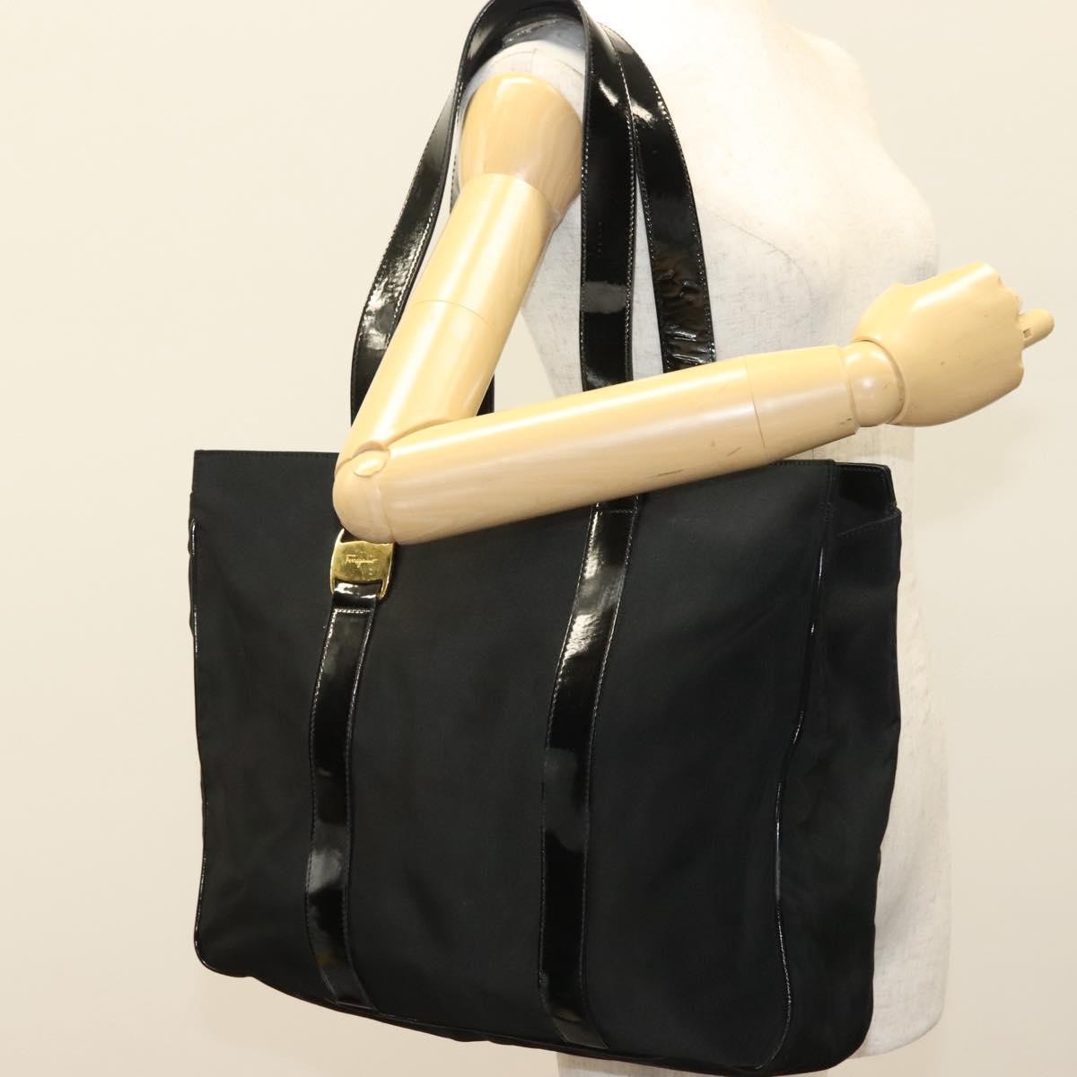 Salvatore Ferragamo Vala tote Nylon, BLACK, NYLON, Tote bag