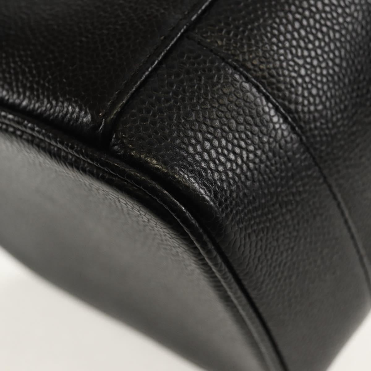 Chanel Vintage Timeless Cosmetic Case Caviar, BLACK, LEATHER, Clutche & pouche