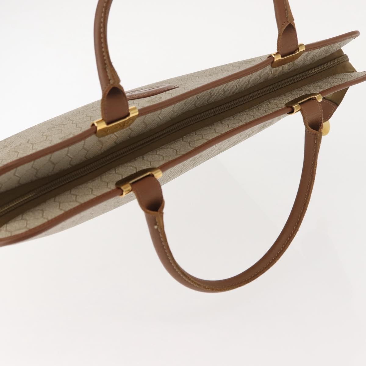 Christian Dior Vintage Honeycomb Handbag Canvas Leather, BEIGE, CANVAS, Handbag