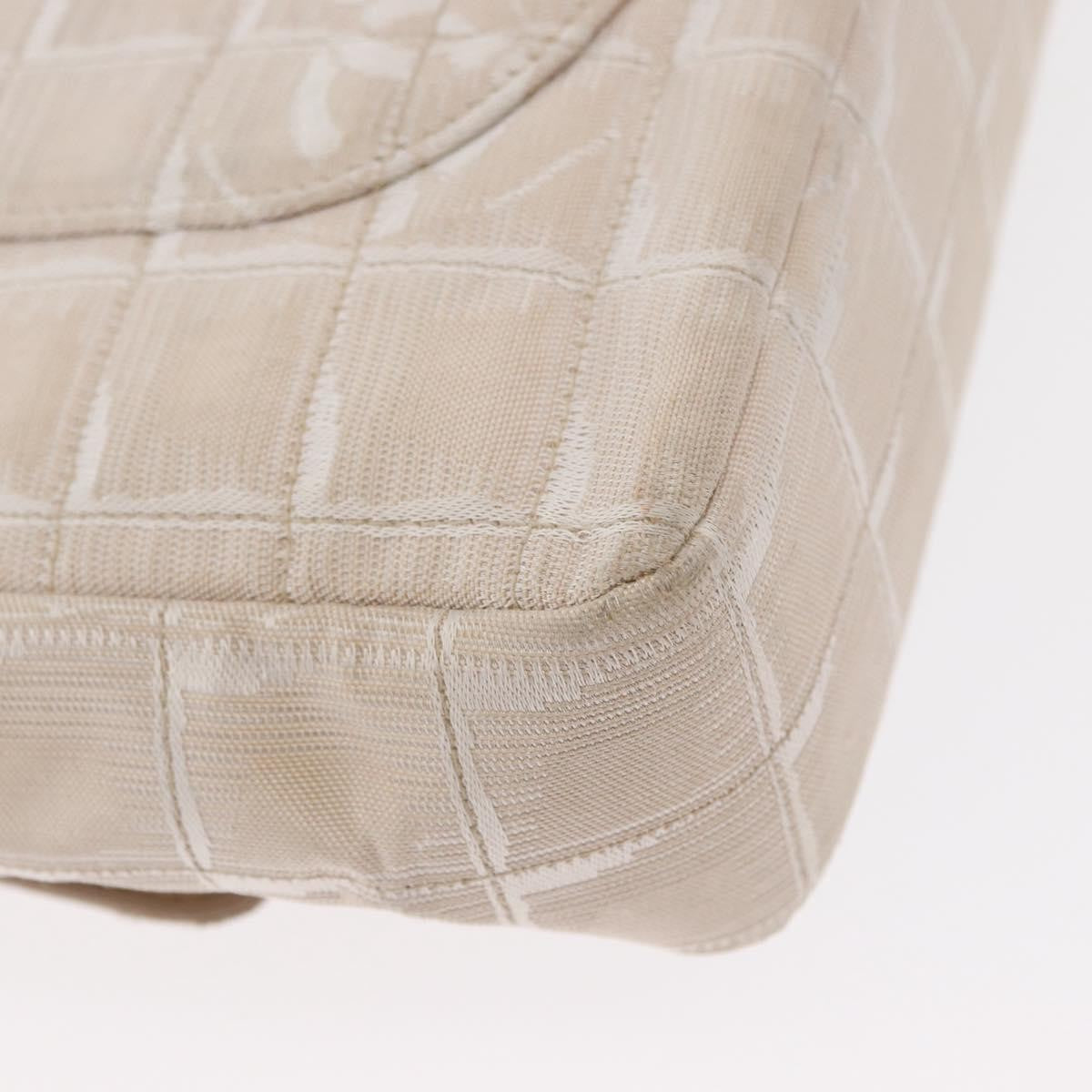 Chanel Travel Line Flap Bag Canvas, BEIGE, CANVAS, Shoulder bag