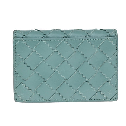 Bottega Veneta Intrecciato Wallet Leather, BLUE, LEATHER, Wallets